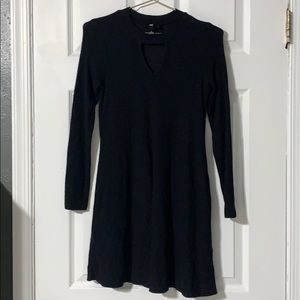 Block long sleeve mini dress